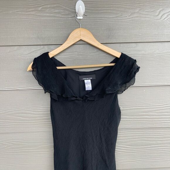 Jones New York black 100% silk black maxi dress - Picture 2 of 7